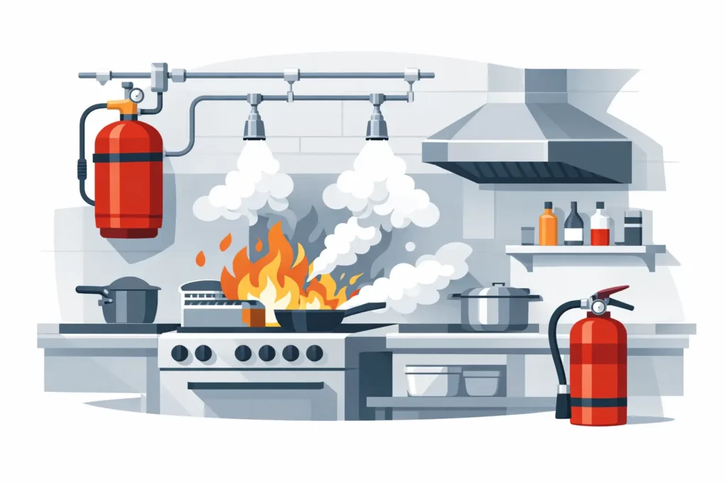 Cumplimiento NFPA 17A en cocinas comerciales