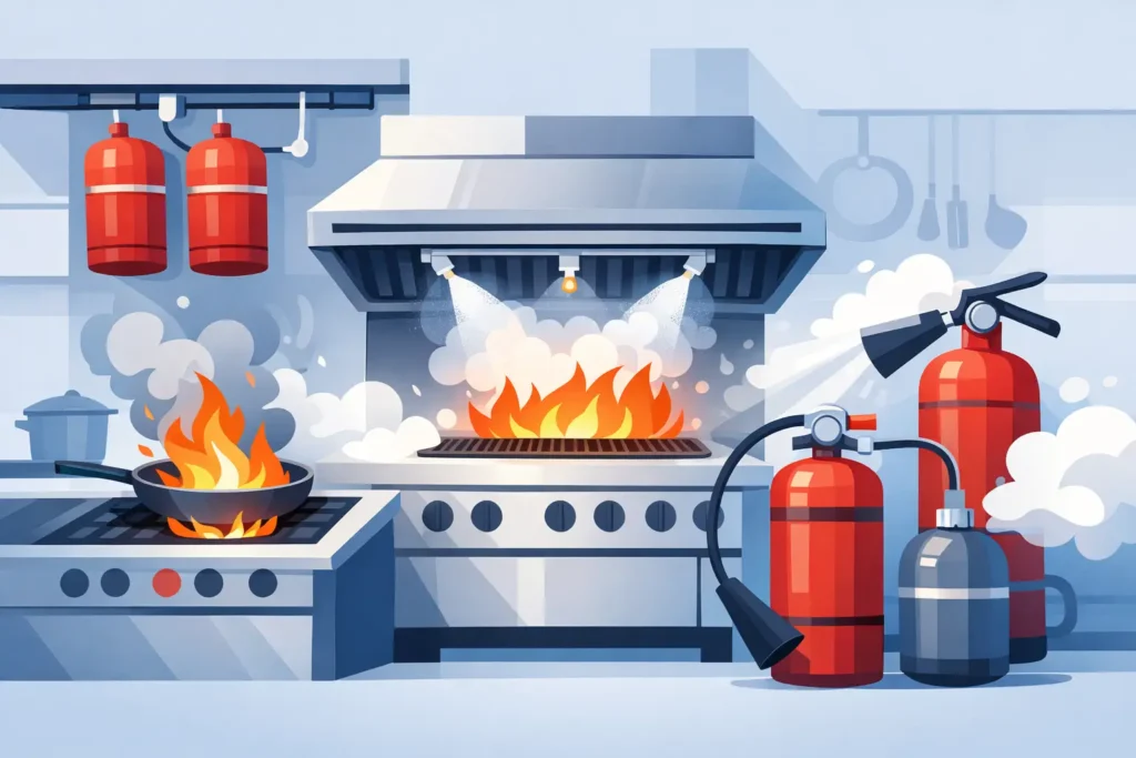 Tipos de sistemas de supresión en cocinas