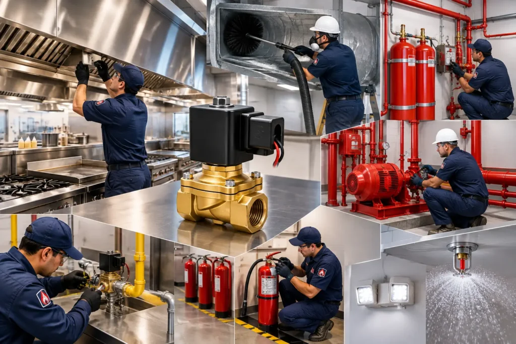 Guía de válvulas solenoides en cocina comercial